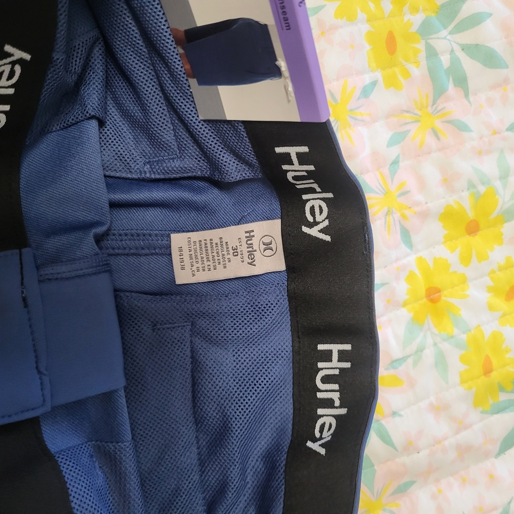 Hurley Men's Athletic Shorts - Black and Blue